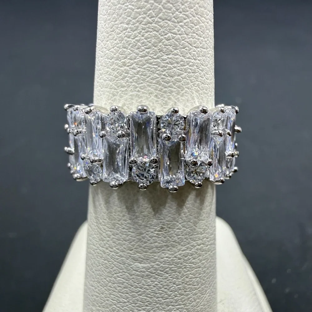 Bomb Party Styling Sparkle Size 6 Ring Diamond CZ RBP6651 Rhodium